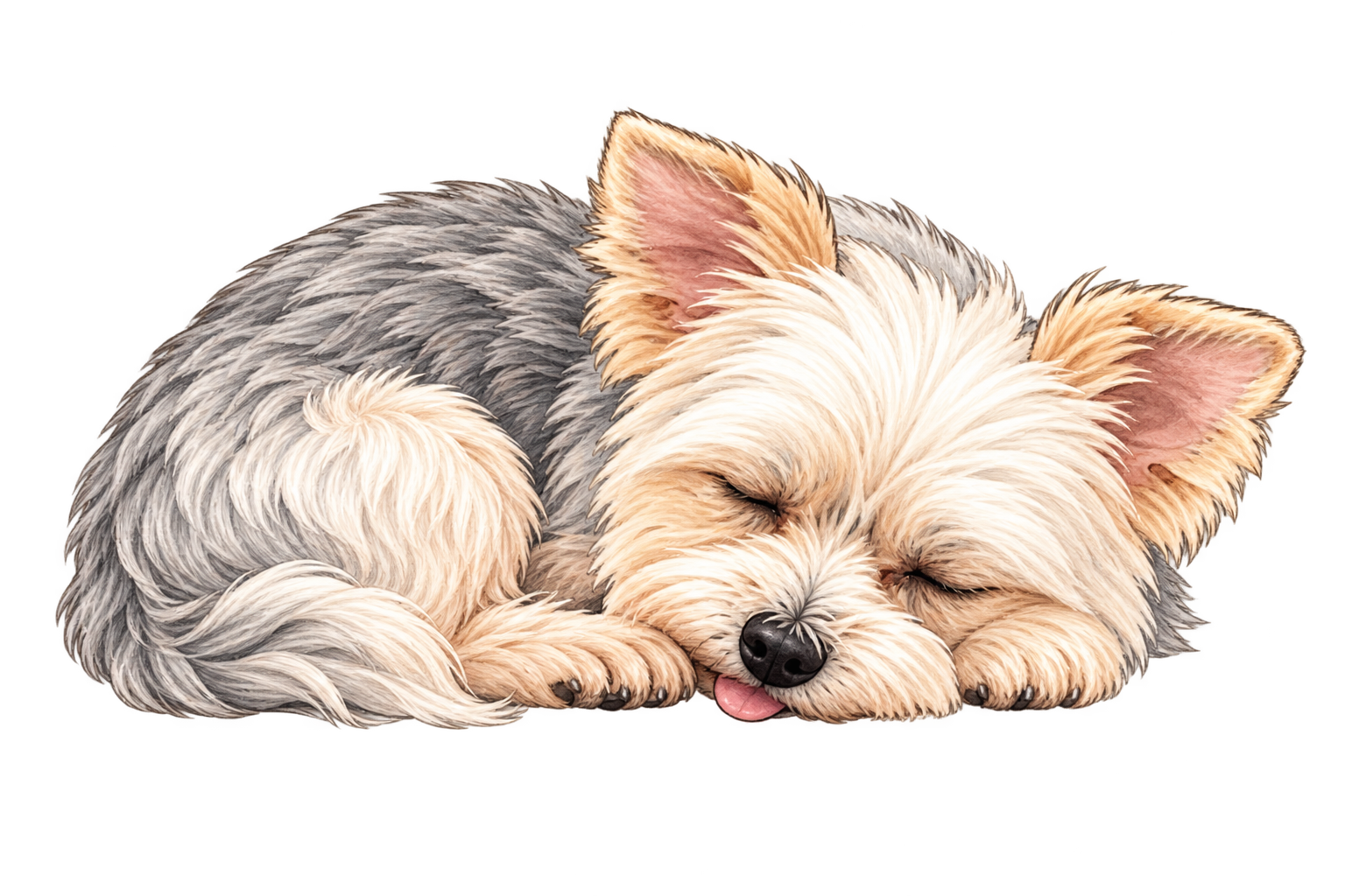 Lilly, our resting Yorkshire terrier companion